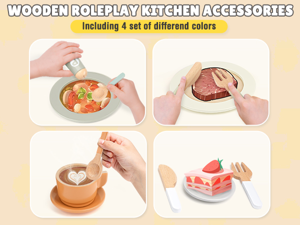 Wooden Play Dishes and Plates
