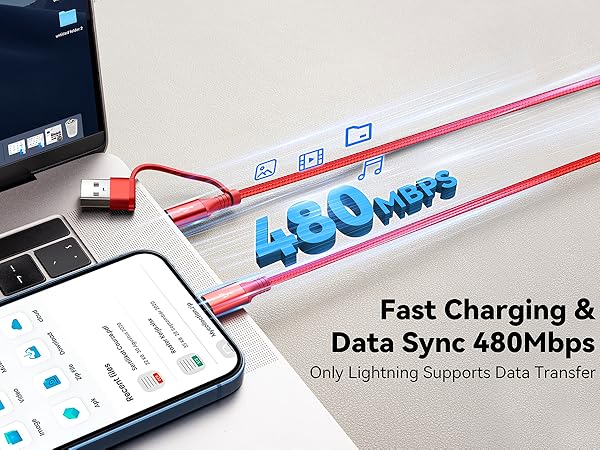 6 in 1 fast charging data sync and carplay
