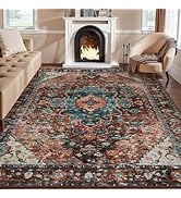Ciicool Vintage Area Rug 8'x10' Oriental Print Rugs for Bedroom, Living Room, Under Table, Office...