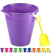 4E's Novelty 9" Large Sand Bucket with Shovel [12 Pack Bulk] Beach Buckets - Beach Toys for Kids ...