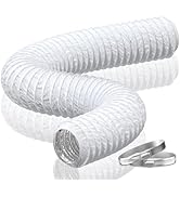 Hon&amp;Guan 6 Inch Duct 16 FT PVC and Aluminum Ducting, Dryer Flexible Vent Hose for Exhaust Fan , ...