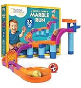National Geographic Kids Junior Jumbo Marble Run – 35-Piece Ball Drop Toy with Kid-Safe Balls, Bu...