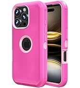 Jiunai for iPhone 16 Pro Max Case Heavy Duty Strong Shockproof Port Protection Screenless Dustpro...