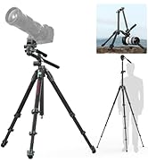 ULANZI JJ06 GlideGo Carbon Fiber Video Tripod, Dual 360° Pan Head, 73.6 inch Max Height, 11 lb Lo...