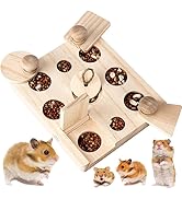 Cdycam Wooden Rat Foraging Toy for Small Animals, Interactive Hide Treats Puzzle Snuffle Game Toy...