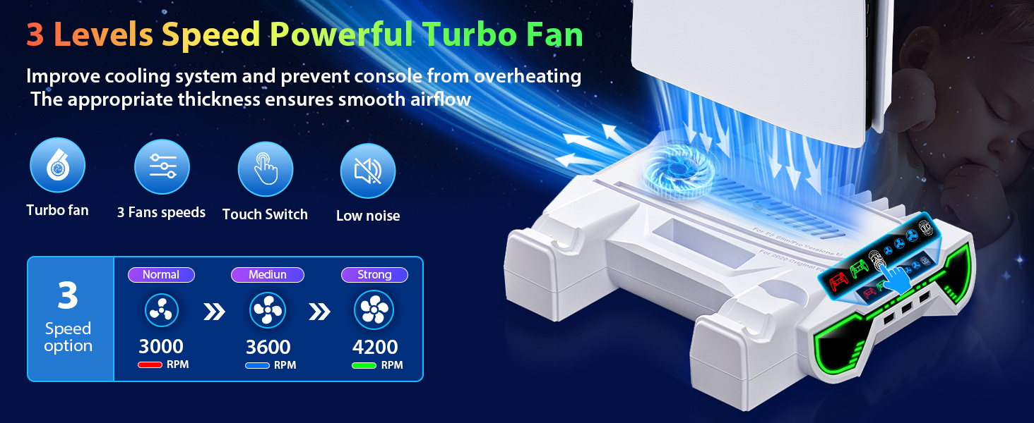 ps5 stand with cooling fan ps5 station with cooling fan
