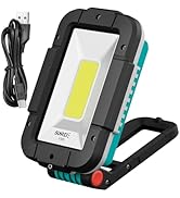 SUNREI LED Rechargeable Magnetic Work Lights COB Mechanic Lights,1500 Lumens, Magnetic Base &amp; Han...