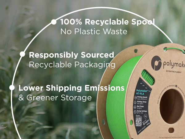 Image showing 3d printing packaging sustainability &amp; recycled cardboard spool with lower emissions.