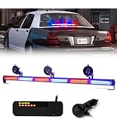 Xprite 35" COB LED Emergency Traffic Advisor Strobe Light Bar, w/Control Box Interior Windshield ...