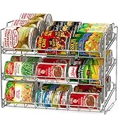 Deco Brothers Stackable Can Rack Organizer for Kitchen and Pantry, Holds Upto 36 Cans, Chrome Finish