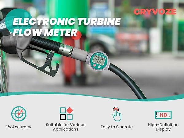 1 inch digital turbine fuel flow meter
