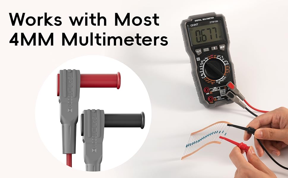 Works with most 4MM Multimeters