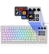 darkFlash K87PRO TKL Mechanical Keyboard with 6 LCD Stream Control Keys &amp; 3 Media Knobs – Gasket ...