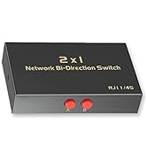 RJ45 Network Switch Selector 2x1/1x2, 2 Port Network Hub 10/500M Metal Housing