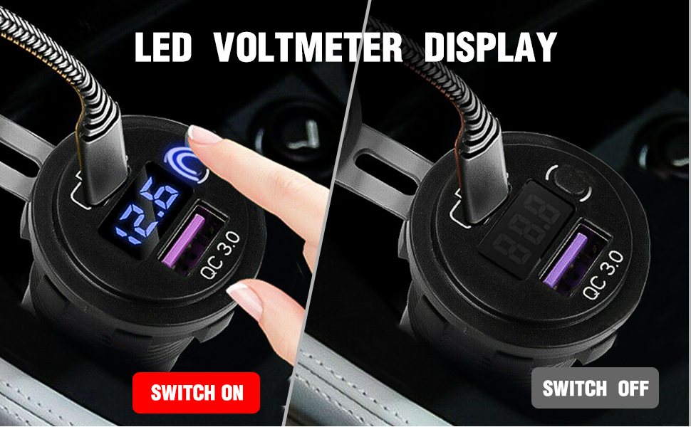 LED voltmeter usb charger