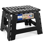 ACKO Folding Step Stool 9 Inch 300 lb Capacity, Plastic Foldable Step Stools for Kids and Adults,...