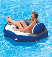 Intex 58854EP River Run Connect Inflatable Floating Lounge: Comfortable Backrest – Built-in Cup H...
