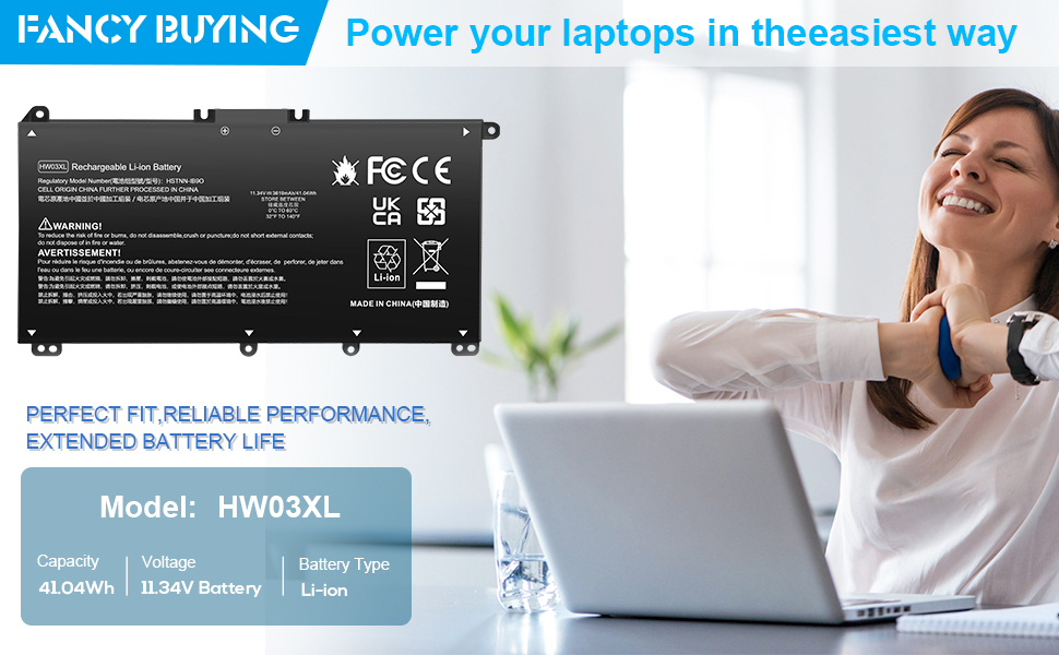 HW03XL L97300-005 Laptop Battery