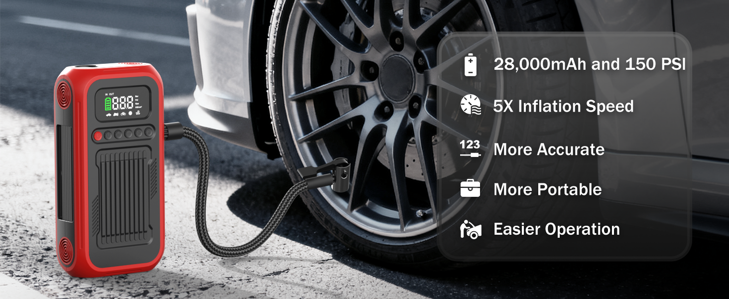 tire inflator portable air compressor