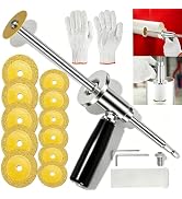 Inside Pipe Cutter Kit for 1-1/2" to 8" PVC Pipes, 7 Inch Adjustable Depth, 11 Diamond Cutting Wh...