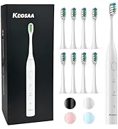 keosaa Sonic Electric Toothbrush with 8 Brush Heads, Rechargeable Toothbrush with Fast Charge 4 H...