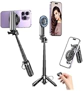 Magnetic Tripod for iPhone with Remote Control,4-in-1 Portable Selfie Stick with Extendable Stand...