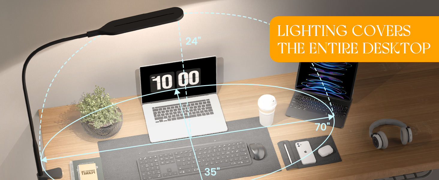 LED Desk Lamp for Home Office with Clamp