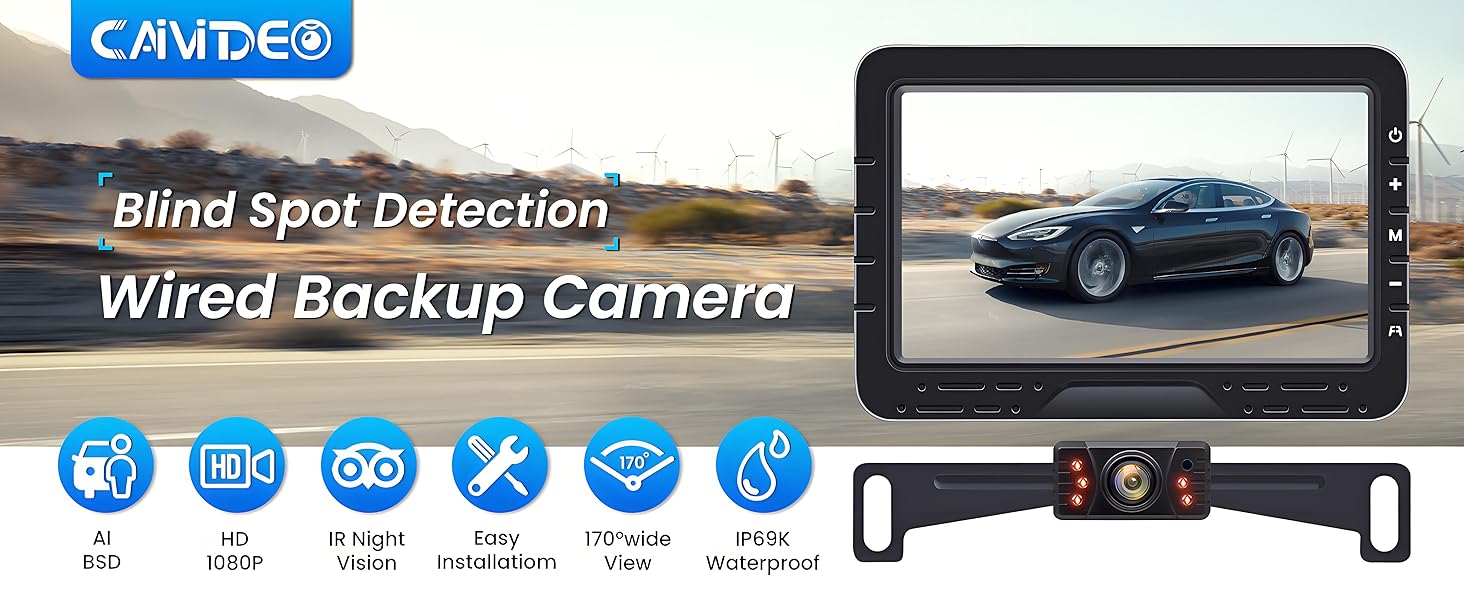 BSD 4.3inch wired backup camera