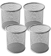 Ameceres 4 Packs Wire Mesh Pencil Holder Metal Pen Cup Desk Pen Organizer Case Pencil Jar Black f...