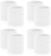8 Pcs Sports Wrist Sweat Bands for Men &amp; Women, Absorbent Wrist Sweatbands Tennis Wristbands, Ela...
