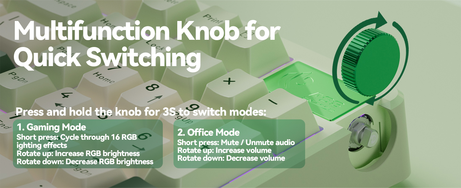 Gaming Keyboard with Knob