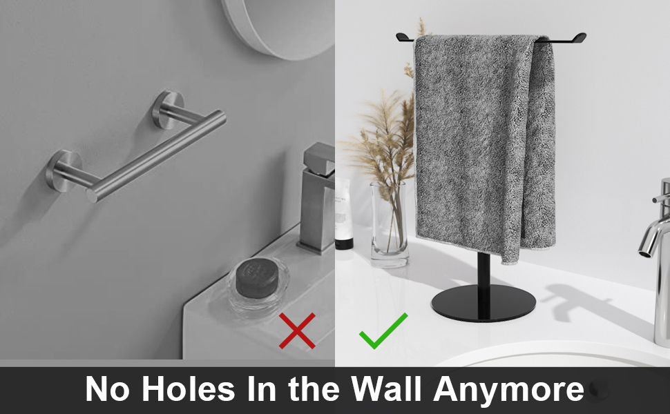No holes hand towel holder