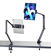 jusmo LS31 iPad Tablet Desk Mount, Aluminum Angle Height Adjustable Flexible Arm, Tablet Desk Acc...