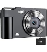 Digital Camera, FHD 4K Digital Point and Shoot Camera with 16X Zoom Anti Shake, 48MP Compact Smal...