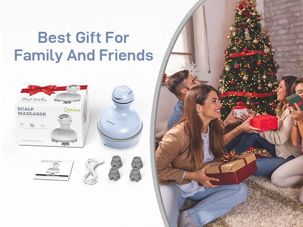 cotsoco Electric Scalp Head Massager with 4 Heads 84 Nodes for Hair Growth and Stress Release