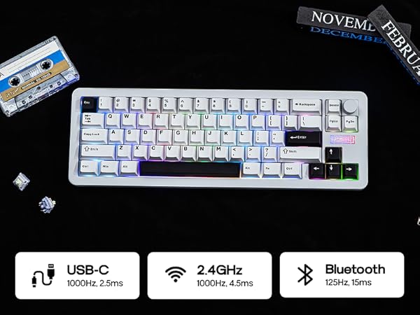 Galaxy68 Wireless Mechanical Keyboard in Aluminum with QMK/VIA Support
