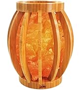 Himalayan Glow 1348 Bamboo Basket Crystal Pink Chunks, Nightlight,Salt Lamp Bulb,(ETL Certified) ...
