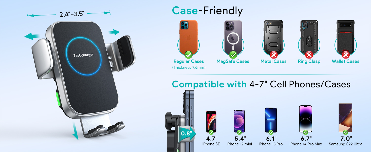 phone mount for car wireless charger