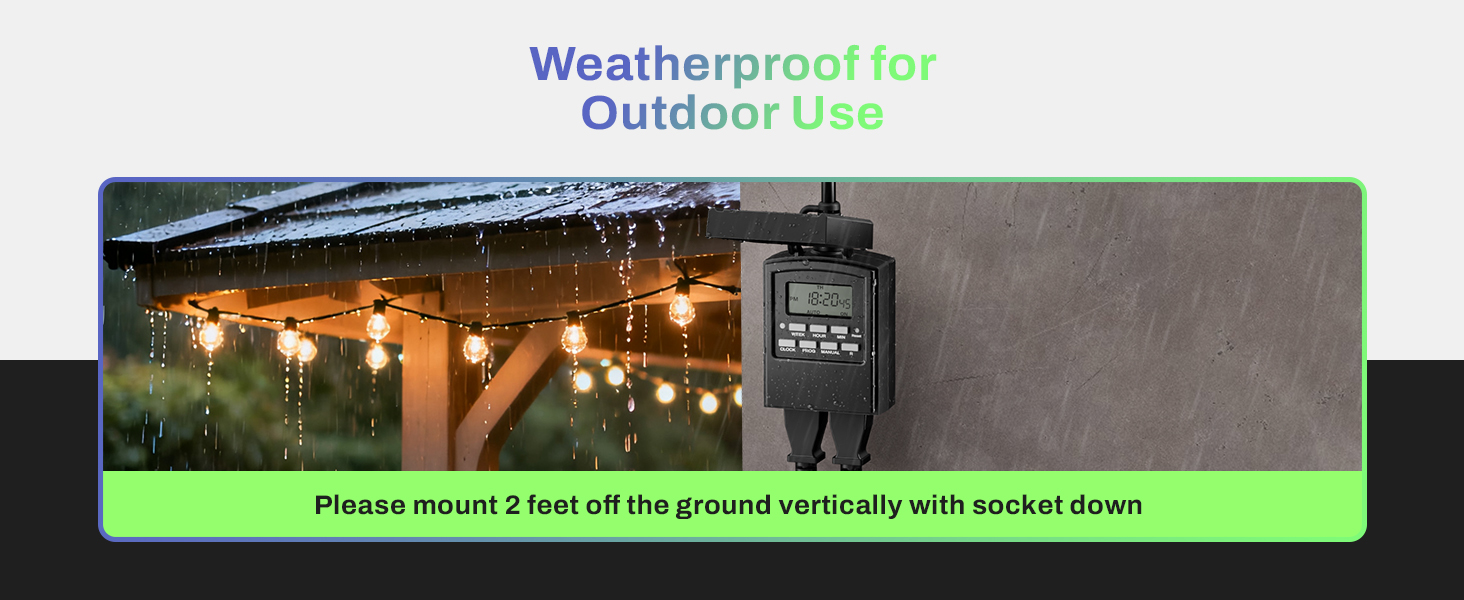outside timers for lights waterproof