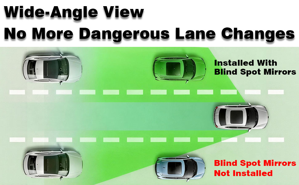 Blind Spot Mirrors 4 Pack HD Frameless Convex Mirrors for Wide Angle Side View Blind Spot Coverage