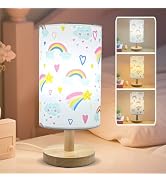Rainbow Lamp for Girls Bedroom,Gifts for Girls-3 Color Modes Nightstand Night Light Lamp,Wood Bas...