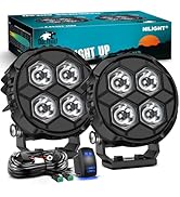 Nilight LED Pod Light 2 PCS 3.1 Inch 20W 4 LED Round Hyper Spot Beam Offroad Driving Lights w/18A...