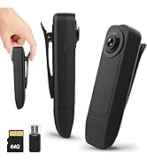 Vauvinmaic Mini Body Camera with Audio and Video Recording, 1080P Body Cam with 64G Card, Night V...
