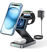 JARGOU Magnetic Wireless Charging Station,3 in 1 Wireless Charger for iPhone 15 14 13 12 Pro/Max/...