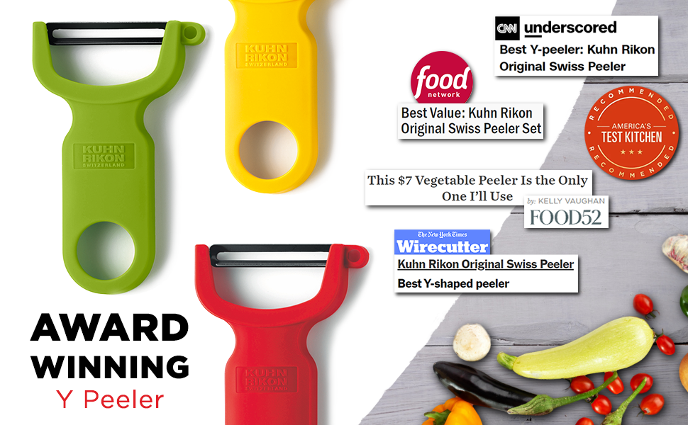 Kuhn Rikon, peeler, original peeler, award winning peeler, Switzerland made, kitchenware, kitchen