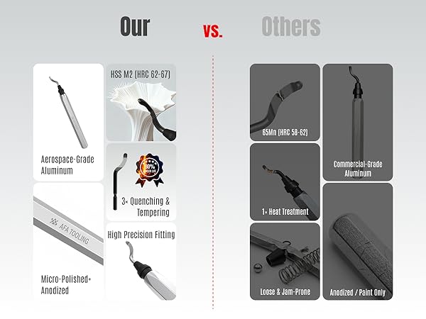 DEBURRING TOOL MATERIAL COMPARISON