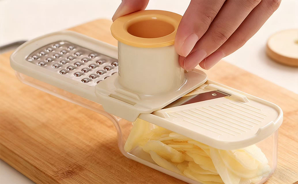 with Container, Easy Grip Handheld Kitchen Tool, Safety Guard, for Camping Cooking and Picnic