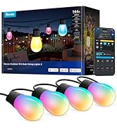 Govee S14 Bulb Outdoor String Lights 2, 144ft RGBIC Smart Warm White Outdoor Lights with 15 LED B...
