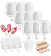 3 Set Popsicle Molds,Cakesicles Silicone Mould,3 Cavities Silicone Ice Cream Molds with Lids and ...