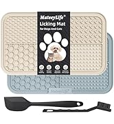 MateeyLife 2PCS Large Lick Mat for Dogs with Suction Cups, Slow Feeder Dog Bowls, Dog Lick Mat fo...